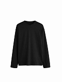 футболка oversize с д/р черная из бамбука