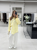 рубашка oversize желтая из льна