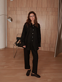 рубашка oversize черная из льна