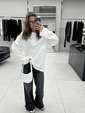 футболка oversize с д/р белая из бамбука