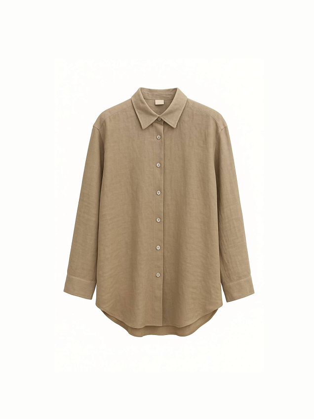 рубашка oversize песочная из льна