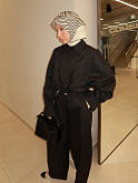 рубашка oversize в мужском стиле черная из хлопка