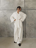 рубашка oversize белая из льна