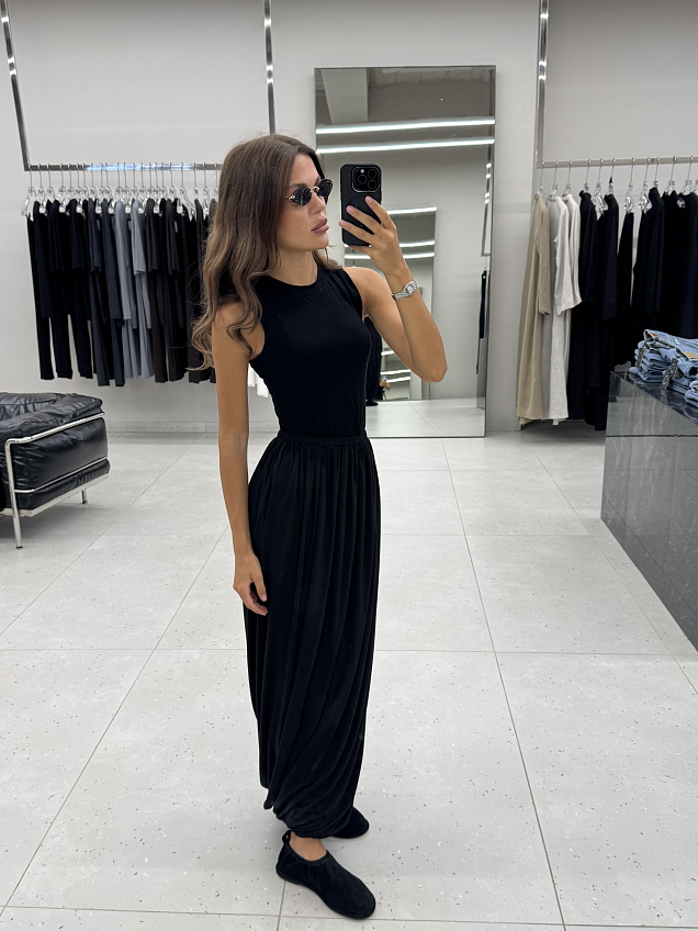 юбка баллон черная из вискозы