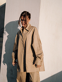 рубашка oversize в мужском стиле песочная из хлопка