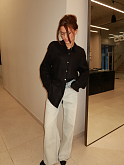 рубашка oversize черная из льна